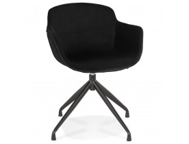 Design stoel met armleuningen 'GRAPIN' van zwart velours