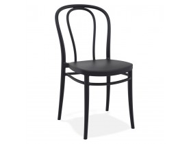 Stapelbare stoel 'JAMAR' van zwarte kunststof voor binnen/buiten