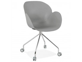 Design bureaustoel 'JEFF' grijs op wieltjes