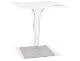 Witte vierkante terrastafel 'LIMPID' voor binnen/buiten - 68x68 cm