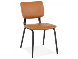 Bruine vintage stoel 'MELODY' met zwarte metalen structuur