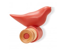 Muurkapstok 'MOANO' rode designhaak in de vorm van een vogel