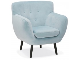 1-persoons stoel 'OPERA MINI' in lichtblauw fluweel