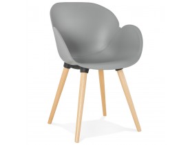 Scandinavische design stoel 'PICATA' grijs met houten poten