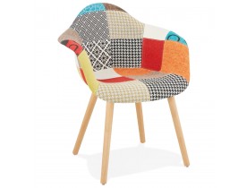 Design stoel met armleuningen 'RAMBLA' patchwork stijl