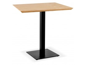Petite table à diner carrée 'REGIS' en bois finition naturelle et fonte noire - 70x70 cm