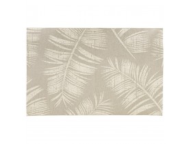 Beige design tapijt 'SEQUOIA' 200x290 cm met palmbladmotief - binnen/buiten