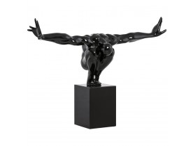 Standbeeld 'WISE' mannelijke atleet in zwart polyhars