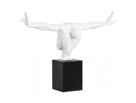 Standbeeld 'WISE' mannelijke atleet in wit polyhars