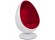 Wit en rode eivormige zetel 'COCOON' eistoel