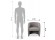Design fauteuil voor de woonkamer 1 zitplaats TOM in grijze stof - Afmetingen