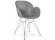 Moderne stoel 'UNAMI' van grijs kunststof met verchroomd metalen voeten
