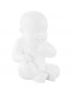 Beeld 'BABY', zittende baby in wit polyhars