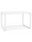 Kleine rechte design bureautafel 'BAKUS' van wit glas en metaal - 120x60 cm