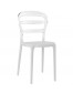Witte en transparante design stoel 'BARO' uit kunststof