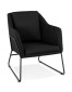 Fauteuil lounge design 'FABIO' en tissu noir