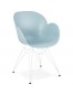 Moderne stoel 'FIDJI' blauw met wit metalen voeten