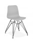 Design stoel 'GAUDY' grijs industriële stijl met zwart metalen voet
