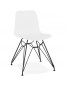 Design stoel 'GAUDY' wit industriële stijl met zwart metalen voet