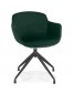 Design stoel met armleuningen 'GRAPIN' van groen velours