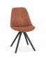 Comfortabele stoel 'HARRY' in bruine microfiber en zwarte poten