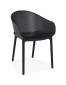 Geperforeerde design terrasstoel 'LUCKY' zwart