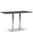 Zwarte hoge design tafel 'MAMBO BAR' met geborsteld metalen poot - 180x90 cm