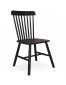 Zwarte houten design stoel 'MONTANA' met rugleuning met spijlen - bestel per 2 stuks / prijs voor 1 stuk