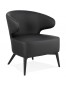 Lounge chair 'NORMAN' zwart en poten in zwart hout