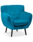Blauwgroene fluwelen loungefauteuil 'OPERA MINI' - 1 zitplaats