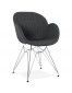 Moderne stoel 'ORIGAMI' met donkergrijze stof met wit metalen voeten