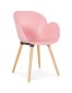 Scandinavische design stoel 'PICATA' roze met houten poten