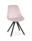 Vintage stoel 'RICKY' in roze fluweel en poten in zwart hout