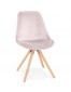 Vintage stoel 'RICKY' in roze fluweel en poten in natuurkleurig hout