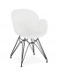 Design stoel 'SATELIT' wit industriële stijl met zwart metalen voeten