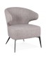 Lounge stoel design 'SOTO' in grijze stof en zwarte metalen poten