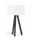 Design tafellamp 'SPRING MINI' met witte lampenkap en zwarte staander