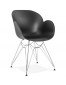 Moderne stoel 'UNAMI' van zwart kunststof met verchroomd metalen voeten