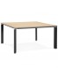 Vergadertafel / bench-bureau 'XLINE SQUARE' met natuurlijke houten afwerking en zwart metaal - 140x140 cm