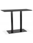 Zwarte hoge design tafel 'ZUMBA BAR' met zwarte metalen poot - 150x70 cm