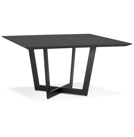 Vierkante eettafel 'ANITA' van hout en zwart metaal - 140x140 cm