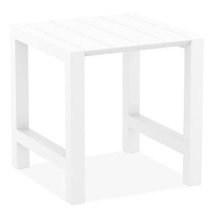Witte hoge uitschuifbare tafel 'ATCHAM' - binnen / buiten - 100(140)x100 cm