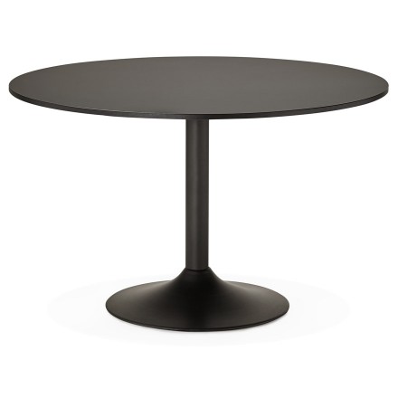 Ronde, zwarte bureau-/eettafel 'ATLANTA' - Ø 120 cm