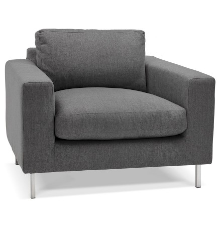 Moderne fauteuil 1 zitplaats 'AUGUSTIN MINI' van donkergrijze stof