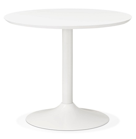 Kleine ronde bureautafel / eettafel 'BARABAR' wit - Ø 90 cm