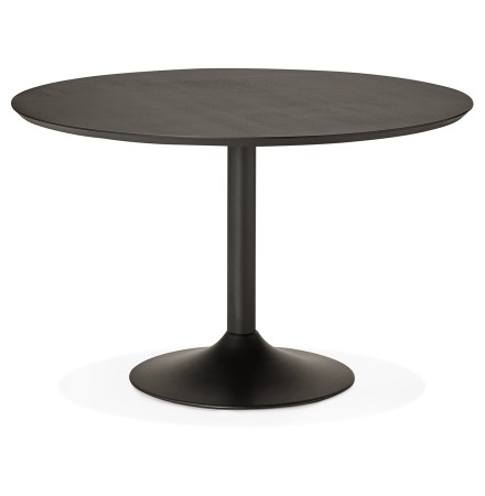 Ronde eettafel/bureautafel 'CHEF' met zwarte essenhouten afwerking - Ø 120 cm