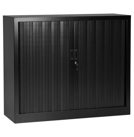 Lage kantoorkast met roldeur 'CLASSIFY' zwart - 100x120 cm