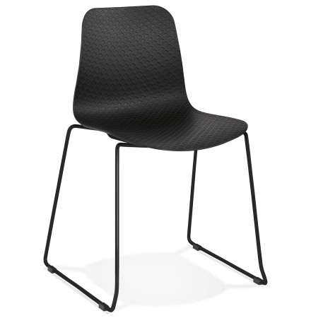Moderne, zwarte stoel 'EXPO' met poten van zwart metaal