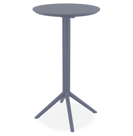 Hoge opvouwbare tafel 'GIMLI BAR' van donkergrijze kunststof voor binnen/buiten - Ø 60 cm