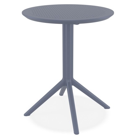 Ronde opvouwbare tafel 'GIMLI' van grijze kunststof voor binnen/buiten - Ø 60 cm
